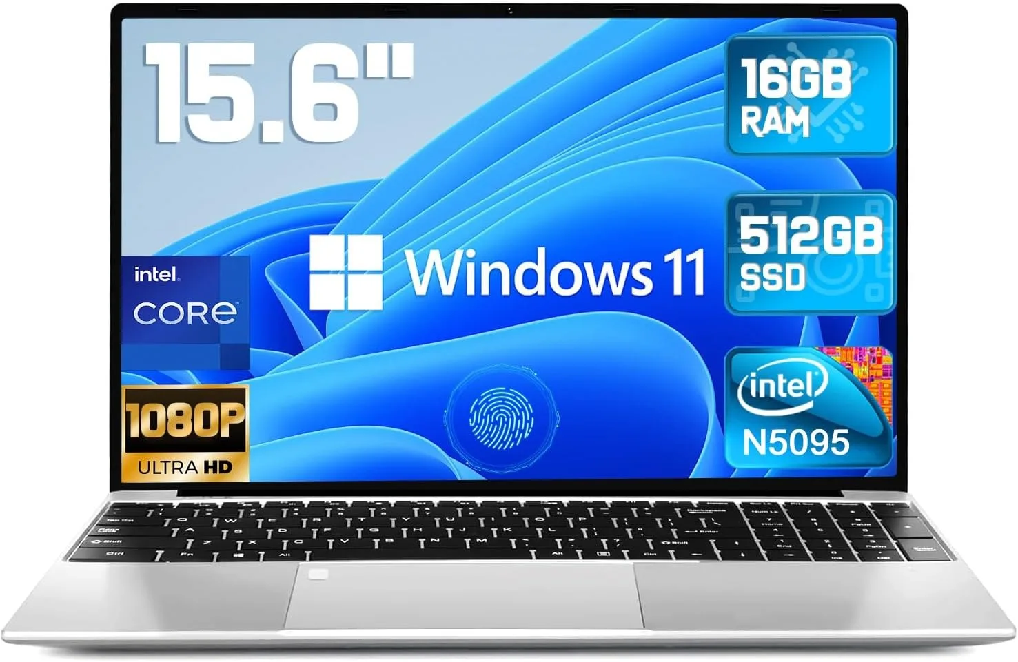 كمبيوتر محمول Intel N5095 أصلي ، بوصة ، ذاكرة رام 32 جيجابايت ، DDR4 ، 2 SSD ، ويندوز 11 ، 10 ، كمبيوتر محمول ، كمبيوتر شخصي ، لاعب ، إضاءة خلفية ، بصمة ، 5G ، واي فاي