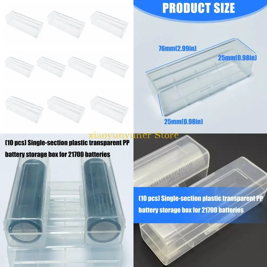 P9JB 10pcs PP Case for 21700 Battery Holder Single Cell Storage Box NonToxic Holder