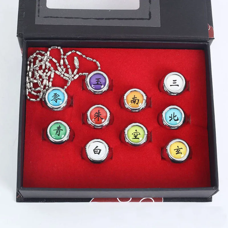 Anillo de Cosplay de Bsarai Ninja Itachi Deidara Sasori Kakuzu Orochimaru Zetsu Hidan