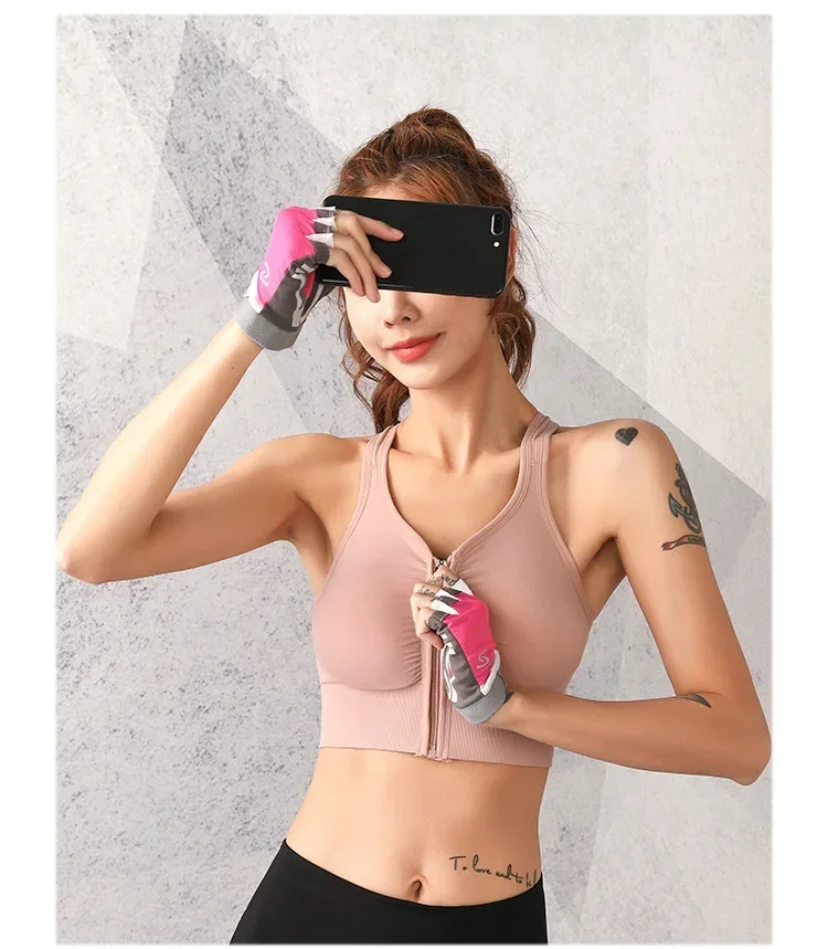CZGUKE Lauf-Fitness-Sport-BH mit Reißverschluss vorne, Damenunterwäsche, stoßfester Top-BH, atmungsaktiver, nahtloser Yoga-BH – Detail 13