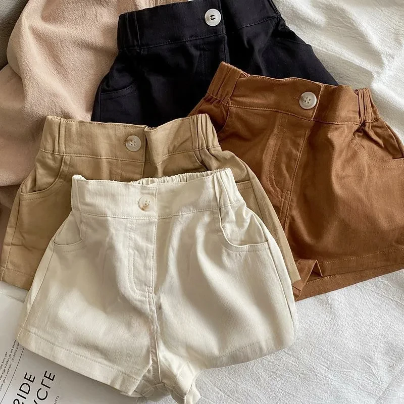 

Children'S Clothing Summer New Solid Color Korean Pants Girls Casual Toddler Kids Solid Color Shorts Baby Hot Pants 3-12Y