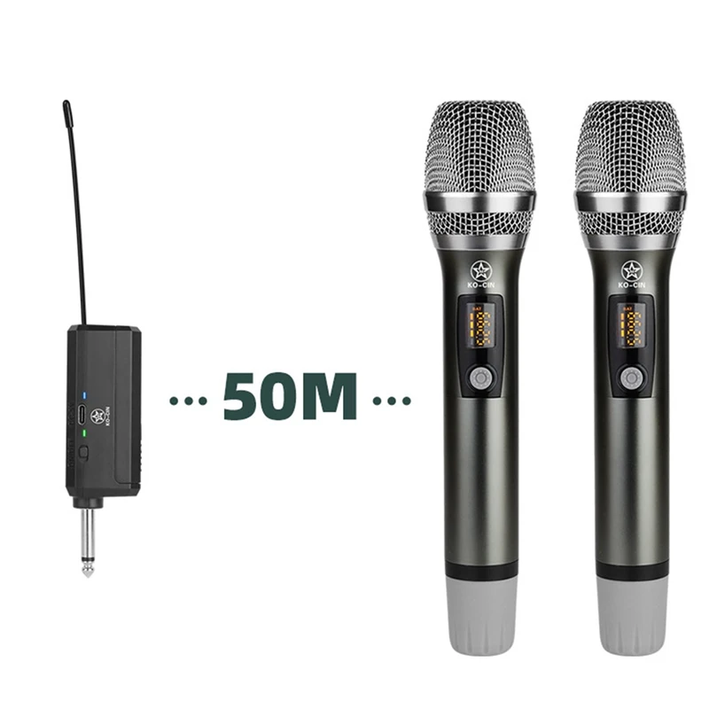 Универсальный беспроводной микрофон 1 Drag 2, ручной U-сегментный FM-микрофон для уличного караоке, сценического шоу