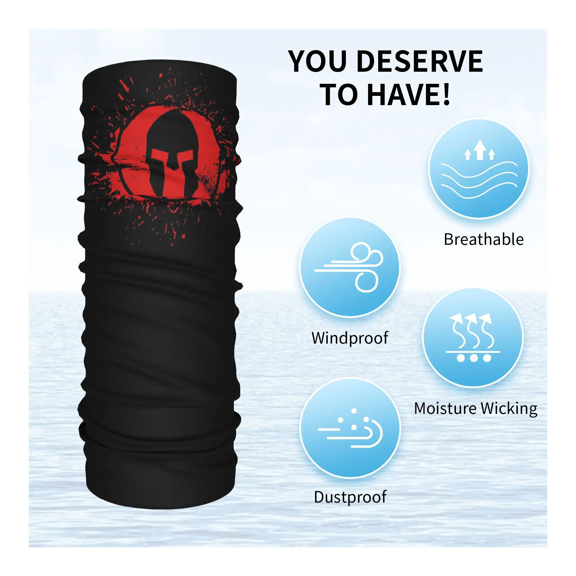 غطاء رقبة باندانا من سبارتان ريس، وشاح وجه مطبوع، قناع وجه متعدد الاستخدام، للجري للرجال والنساء والكبار طوال الموسم