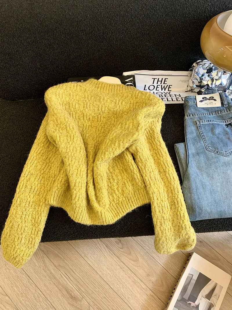 Thiened Oversized Long Sve Women's Knitwear Autumn Winter Outerwear Soft Cozy Casual Design Sensation Commute Sle