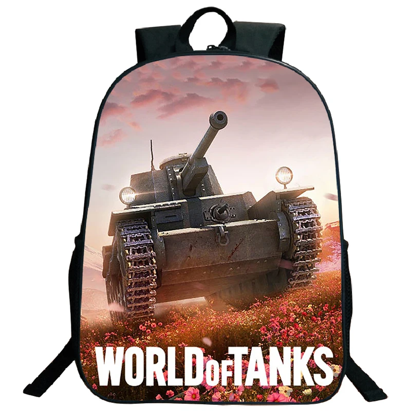 World of Tanks Backpack 16 Inch 3D Game Anime War Thunder School Bags War Tanks Backpacks for School Teenager Boys Large Bookbag