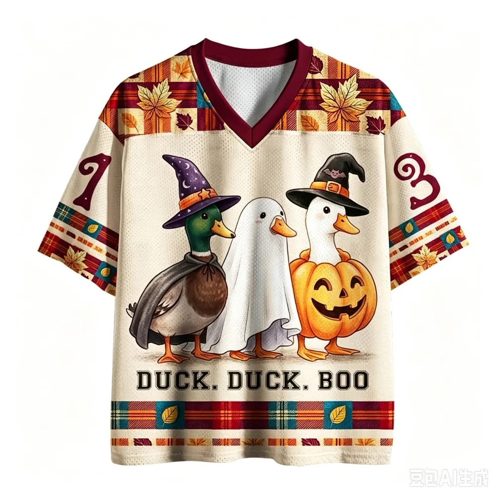 Fun Halloween Duck 3DPrint Quick-dry Breathable Sports Men Women Large Size Tshirt Outdoor Leisure Street  Y2K Parental Clothing