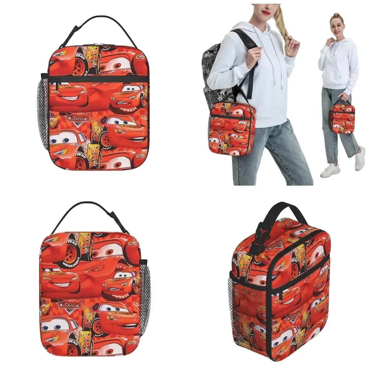 Lightning McQueen Car Galaxy Insulated Lunch Bag Leak proof Meal Box Insulated Bag Handbag Lunch Box Picnic Food Storage Bag