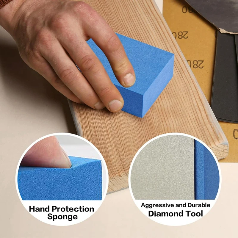 HEET! 4 stuks diamant handpolijstpads voor keramische tegels, glas, hout, marmer, diamantschuurblok 60, 100,200,400