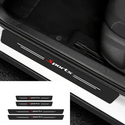 4/5PCS Car Door Sill Strip Carbon Fibre Protective Cover Universal Anti-scratch and Anti-collision Door Decorative Strip Sticker