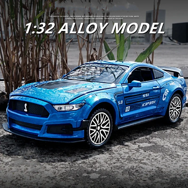 

1:32 Mustang Shelby GT500, модель спортивного автомобиля из сплава, литье под давлением, металлические игрушечные транспортные средства, модель автомобиля, коллекция моделирования, подарок