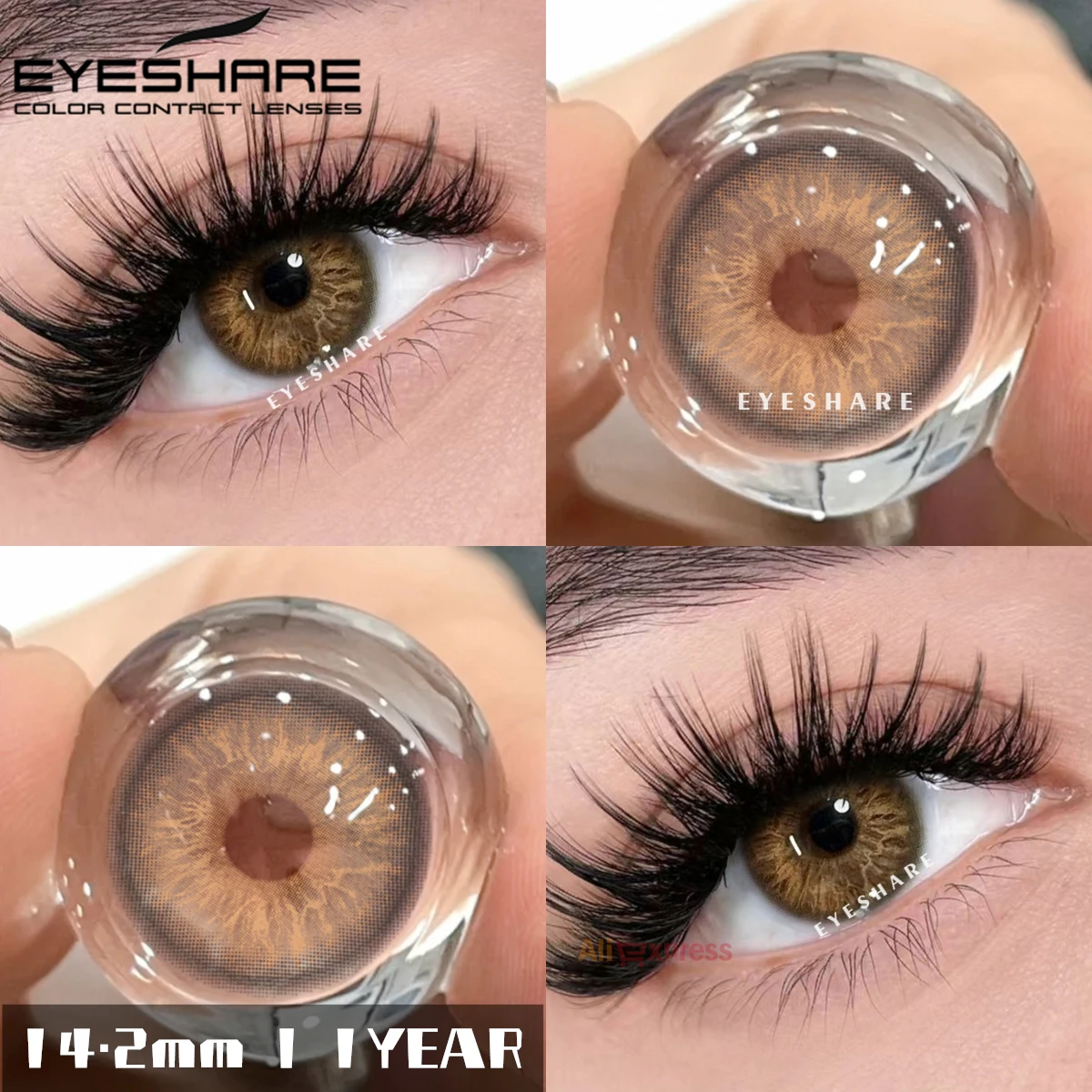 EYESHARE Colored Contacts for Eyes Blue Contacts Gray Brown Lenses Green Eye Contacts Lenses Beautiful Pupil Yearly 2pcs/pair