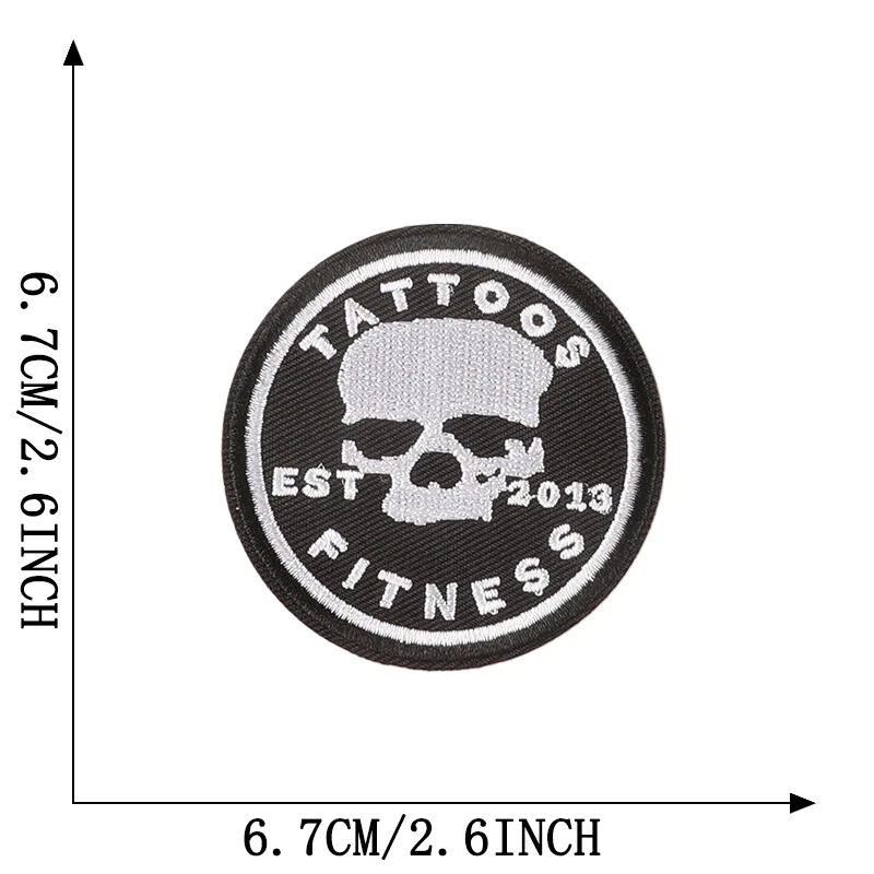 Schwarz-weißer Totenkopf zum Aufbügeln, Rock für Kleidung, bestickt, Mochila-Hut, zum Aufnähen, Patches, Punk-Stoff, Diy, Nas Vendki, Jacken-Aufkleber – Detail 13