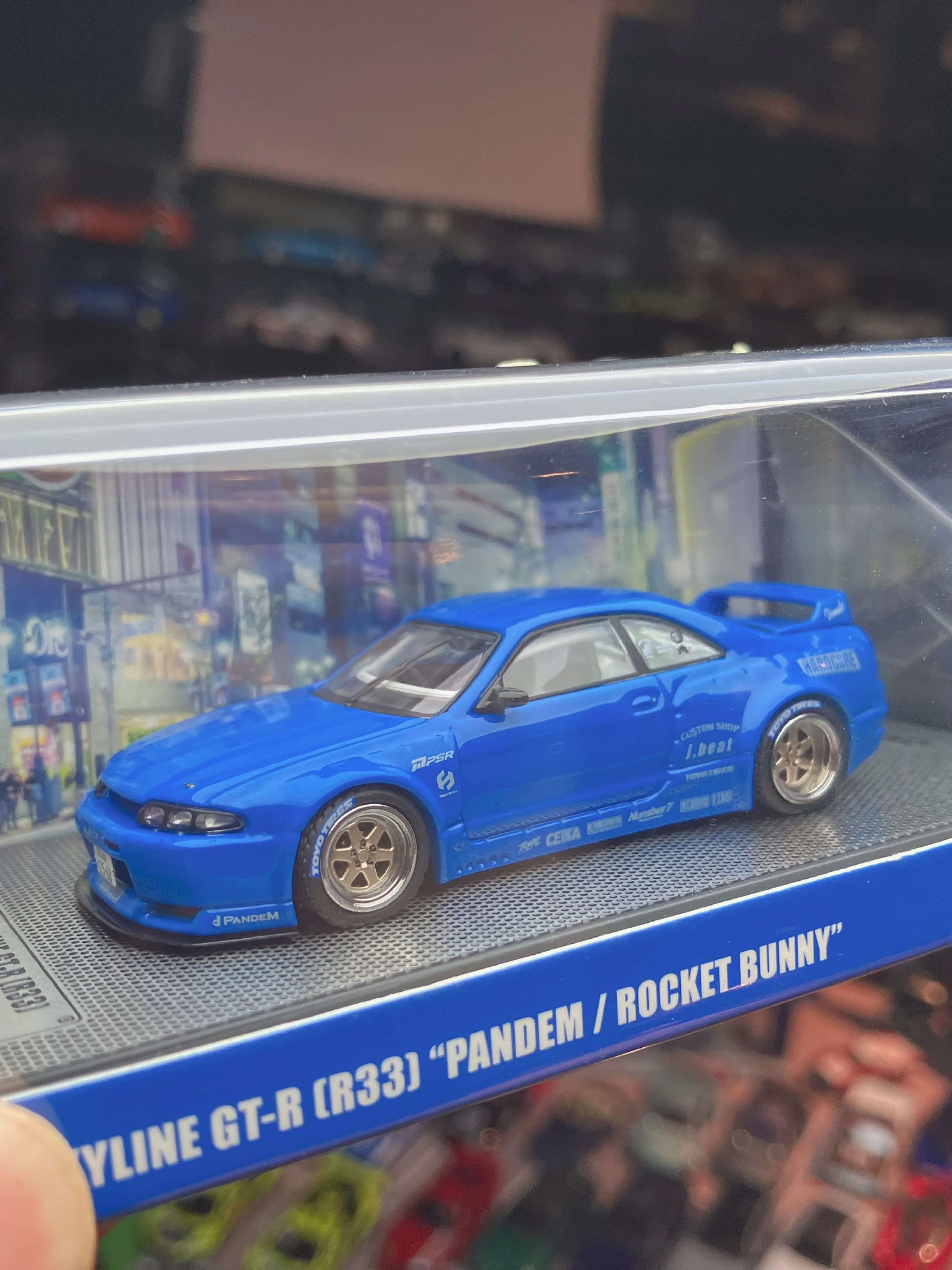 1/64 Inno Skyline GT-R R33 Pandem Rocket Bunny JDM Blue Diecast Model Car Collection Limited Edition Alloy
