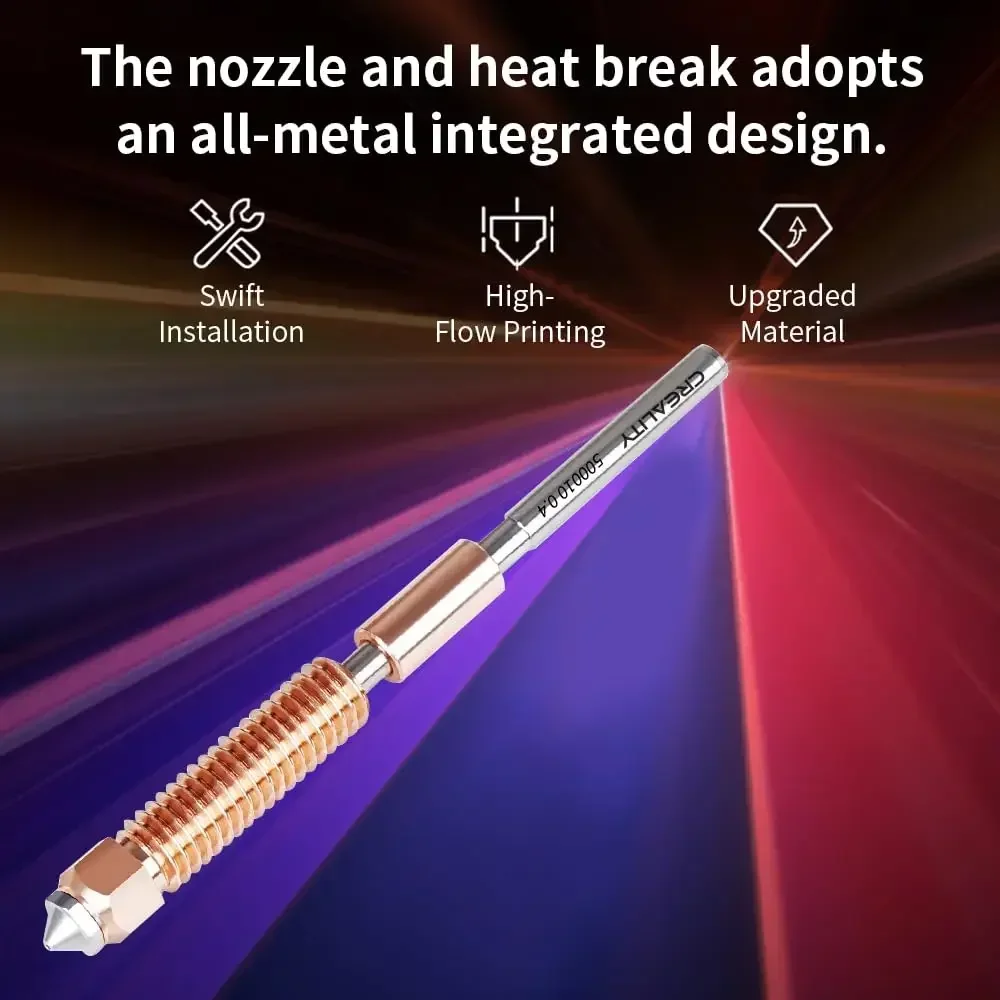 Creality K1C Düsen Kit 0,4 Mm – Quick-Swap, Für K1C & Ender 3 V3, Kupfer & Gehärteter Stahl, High-Flow Bis 600 Mm/s