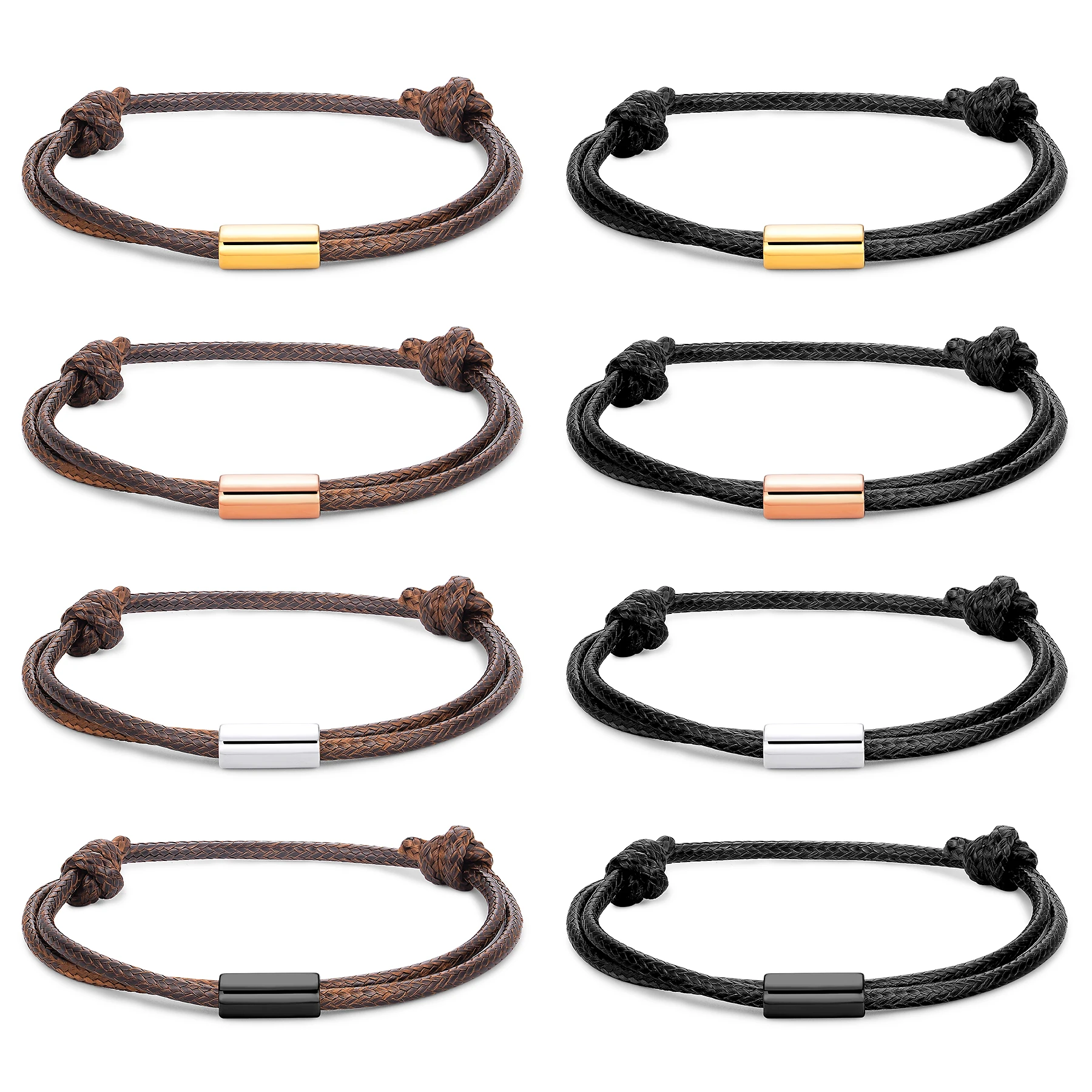 Customize Woven Korean Waxed Polyester Cord Bracelet Handmade Adjustable Thread Rope Bracelets Gift For Women Men