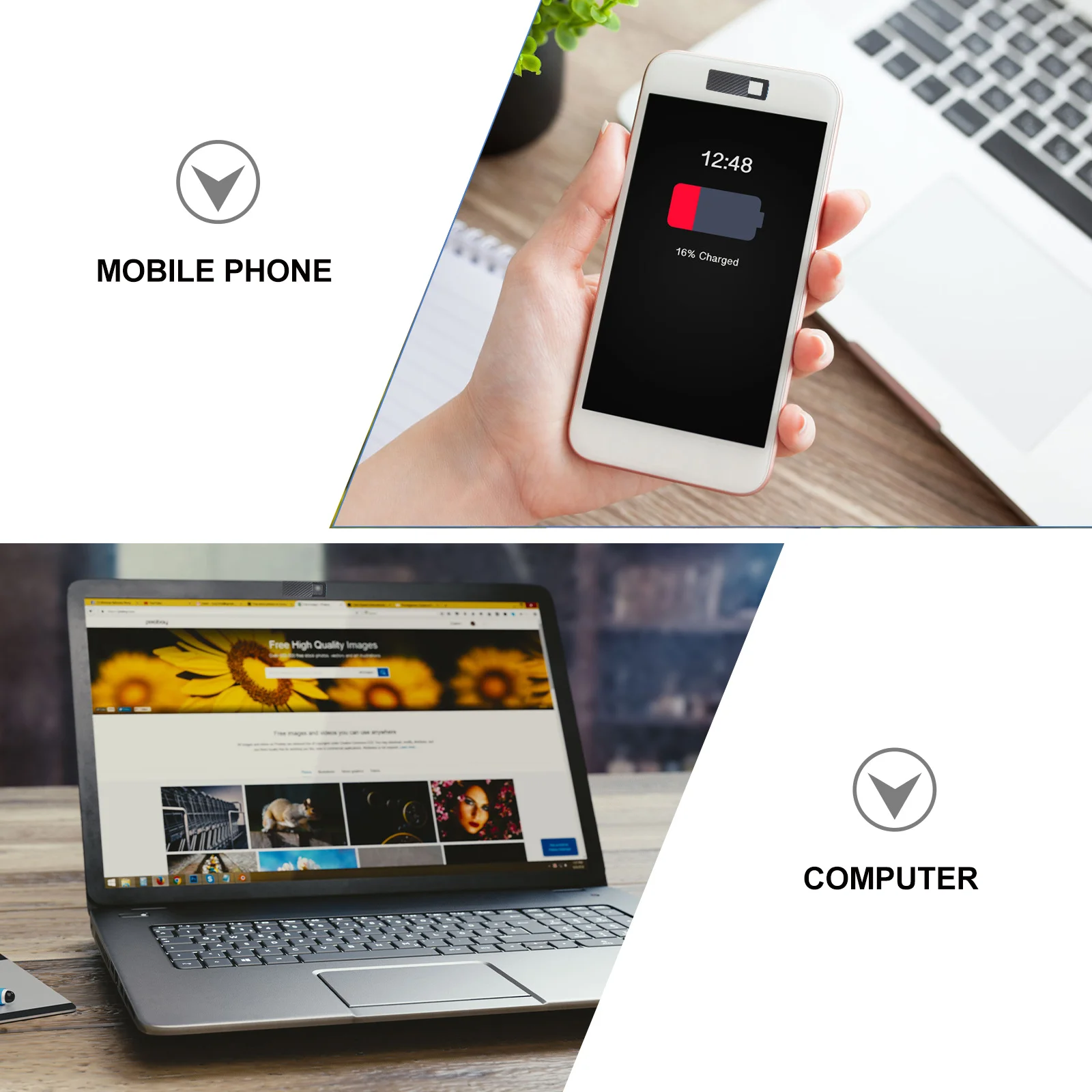 

6 Pcs Privacy Cover Camera Laptop Slide Computer Protector Shield Front Webcam for Smartphone