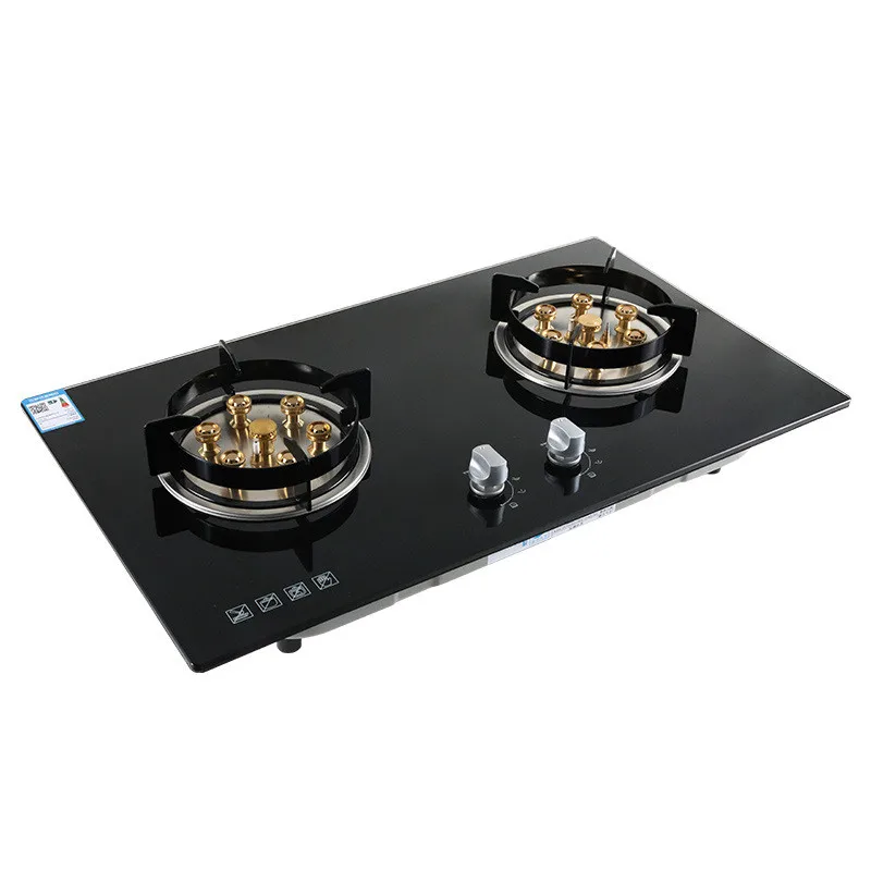 high quality 2 burner gas biogas stove built in double burner