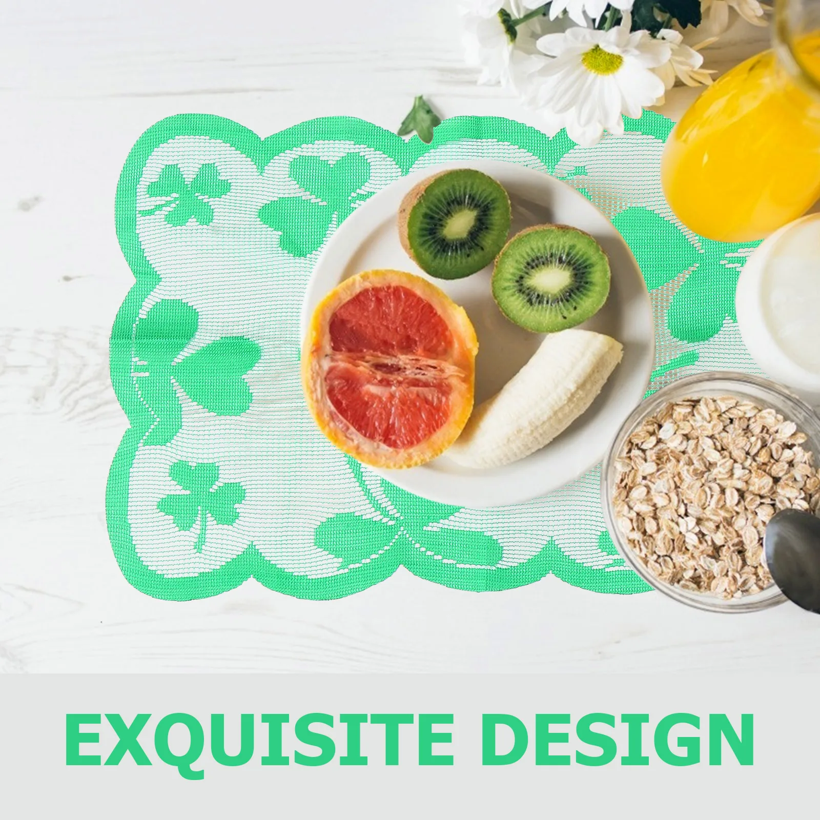 

2 Pcs St Patrick's Placemat Reusable Eco Friendly Practical Decorative Table Mat Shamrock Theme Protect Dining Spring