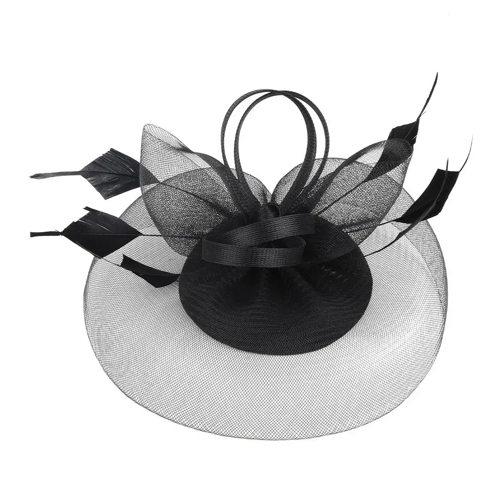 

Hairband Headpin Hat Women Tea Party Fascinator Gauze Plume Lightweight Comfortable Wedding Banquet Parties Hair Decor