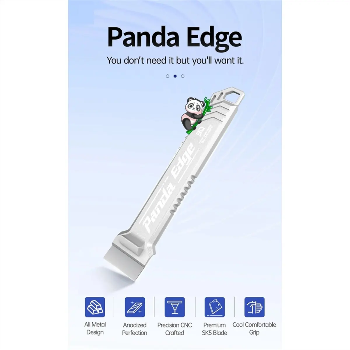 

M85K Panda Edge 3D Printer Scraper All Metal CNC Machined SK5 Blade Cleaning Tool Shovel for