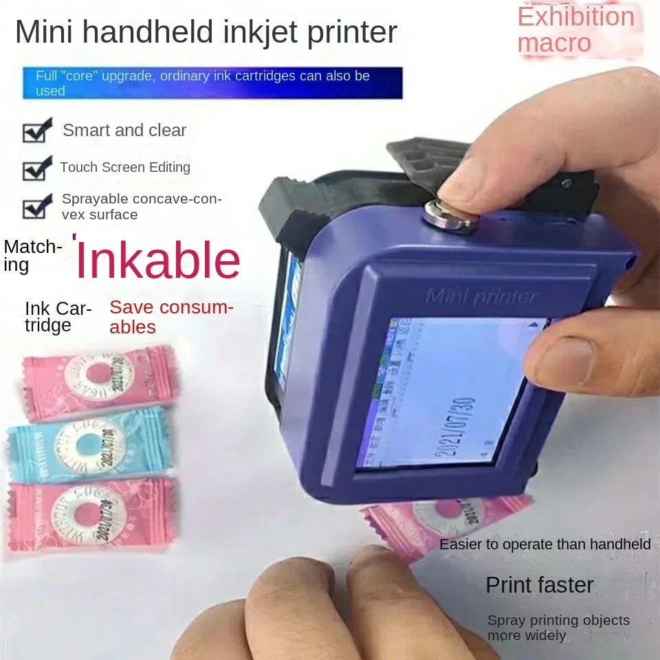 Mini small intelligent handheld inkjet printer to print the production date, small bottle bottom food plastic can printer