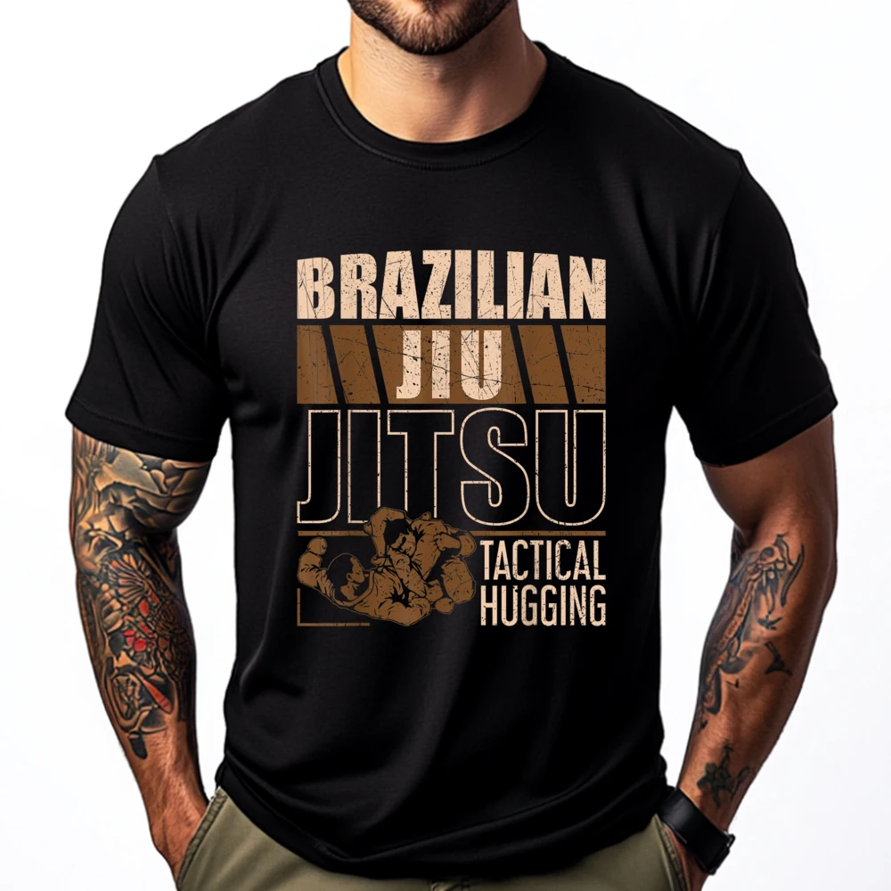 

Tactical Hugging Mixed Martial Arts Bjj Brazilian Jiu Jitsu Graphic Shirts Student Christmas T Shirts