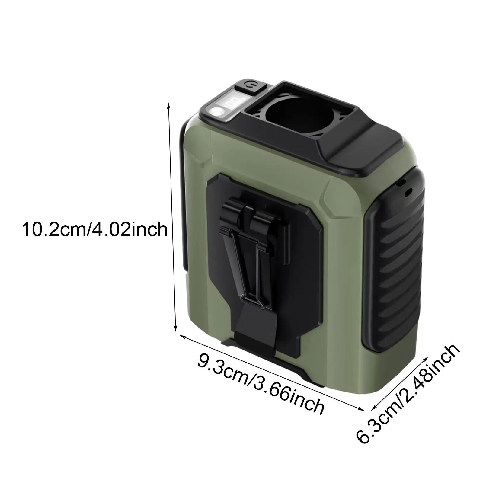 허리 클립 팬 손전등 100단계 강풍 핸즈프리 벨트 클립 팬 (농장, 택배, 사이클링, 하이킹, 야외 활동용)