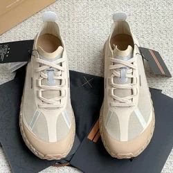 Sneakers da corsa con pannelli bassi Norda Beige di lusso da uomo Mesh Knit calzature maschili leggere e traspiranti estive ad alte prestazioni