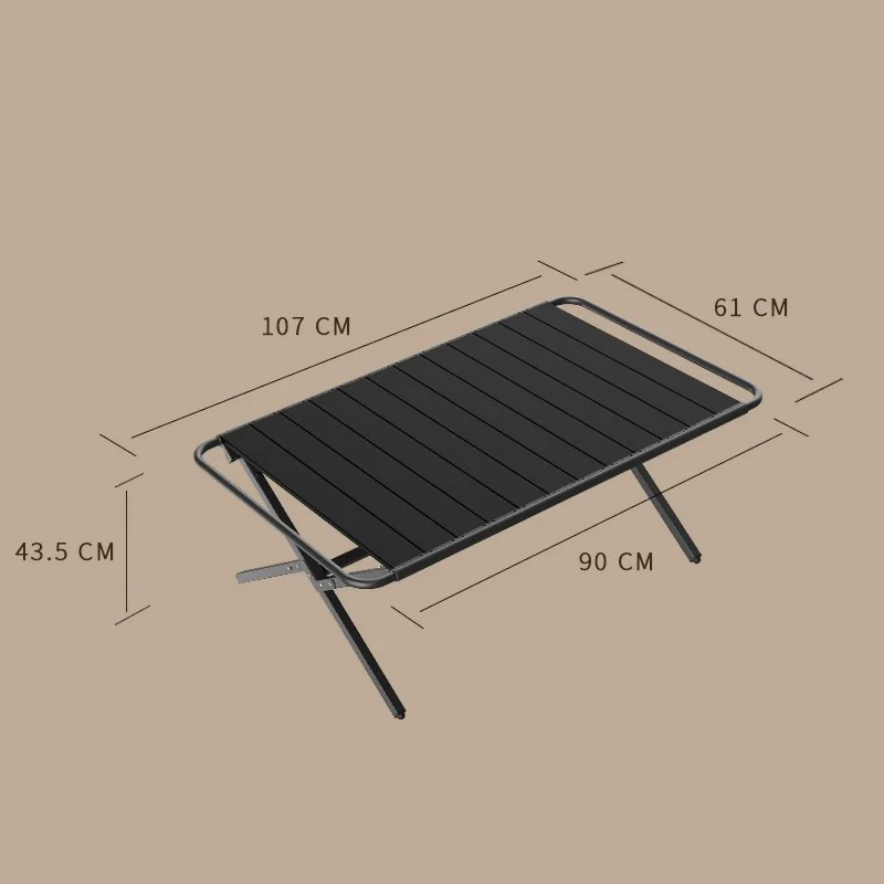 Tryhomy-Camping Egg Roll Table Mesa de liga de alumínio spliceable Mesa de omelete dobrável portátil Mesa IGT de piquenique para churrasco ao ar livre