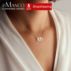 eManco Lucky Number Necklace  Stainless Steel Necklace Angel Numbers 111-999 Women's Jewelry