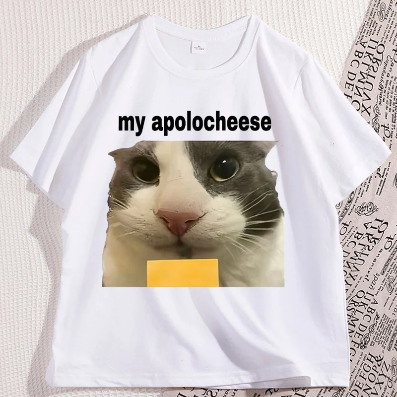 

My ApoloCheese Cat T Shirt Causal Cotton Short Sleeve T-shirt Round Neck Cat Lover Tshirt Comfortale Tops Tee