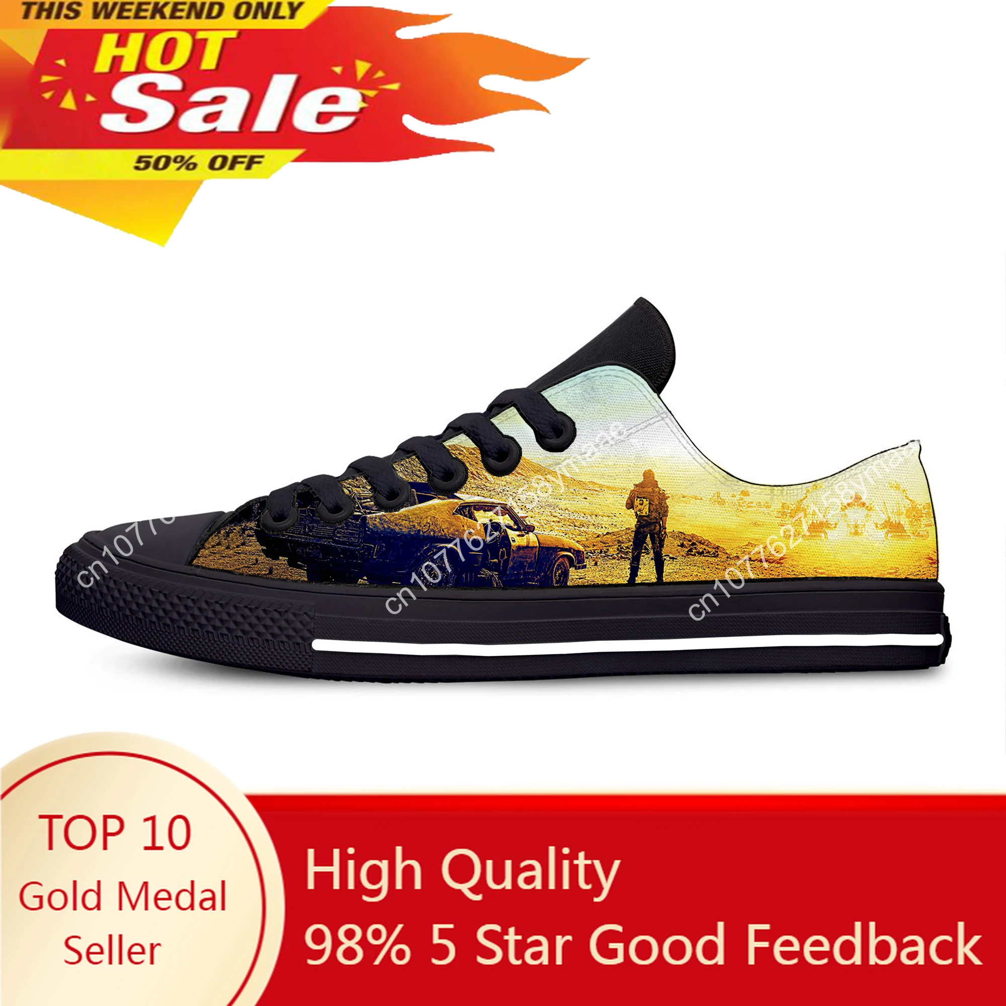 

Movie Mad Max Hot Fashion Cool Funny Classic Casual Cloth Shoes Low Top Lightweight Breathable 3D Print Men women Sneakers