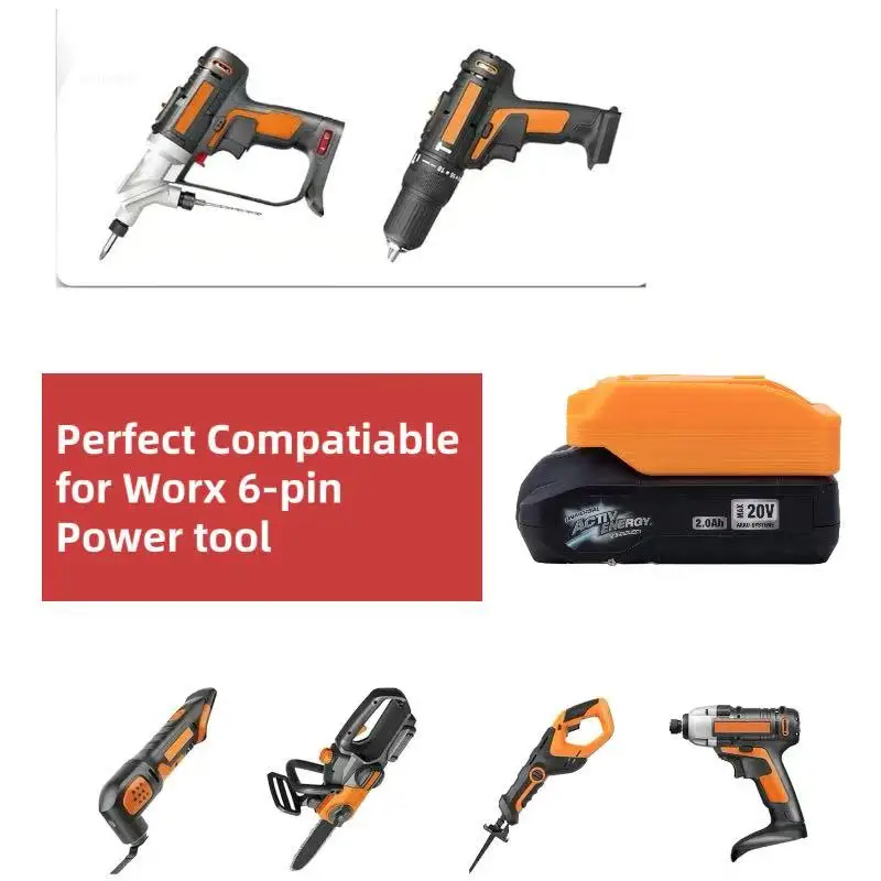 

Converter Battery Adapter For Aldi Ferrex Activ Energy Convert To Worx 20v 6pin Series Tools (Without Battery& Tool )