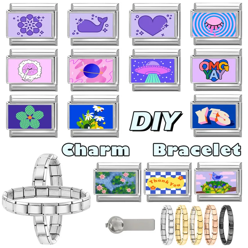 جديد جميل الحيوانات الأليفة القطط والكلاب وصلات سحرية إيطالية تناسب 9 مللي متر سوار الفولاذ المقاوم للصدأ النساء الرجال DIY بها بنفسك صنع المجوهرات