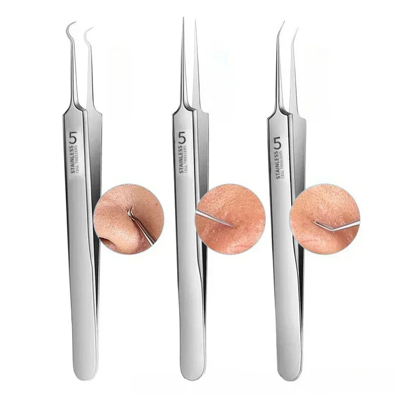 Duits Ultrafijn nr. 5-cel puistjes mee-eter clip pincet schoonheid gezicht gezondheid salon speciale mee-eter verwijderaar acne naald tool
