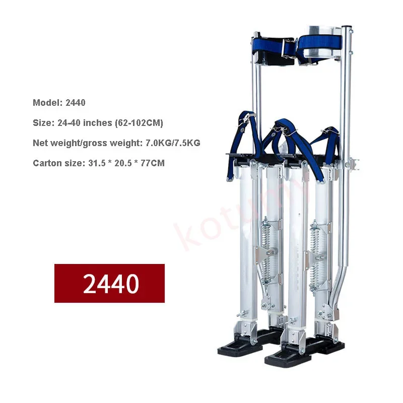 Imagem -06 - Drywall Stilts Alumínio Gesso Escada Ajustável Gesso Stilts Paint Painter Tool Household Mobile Tool 2440 Profissional