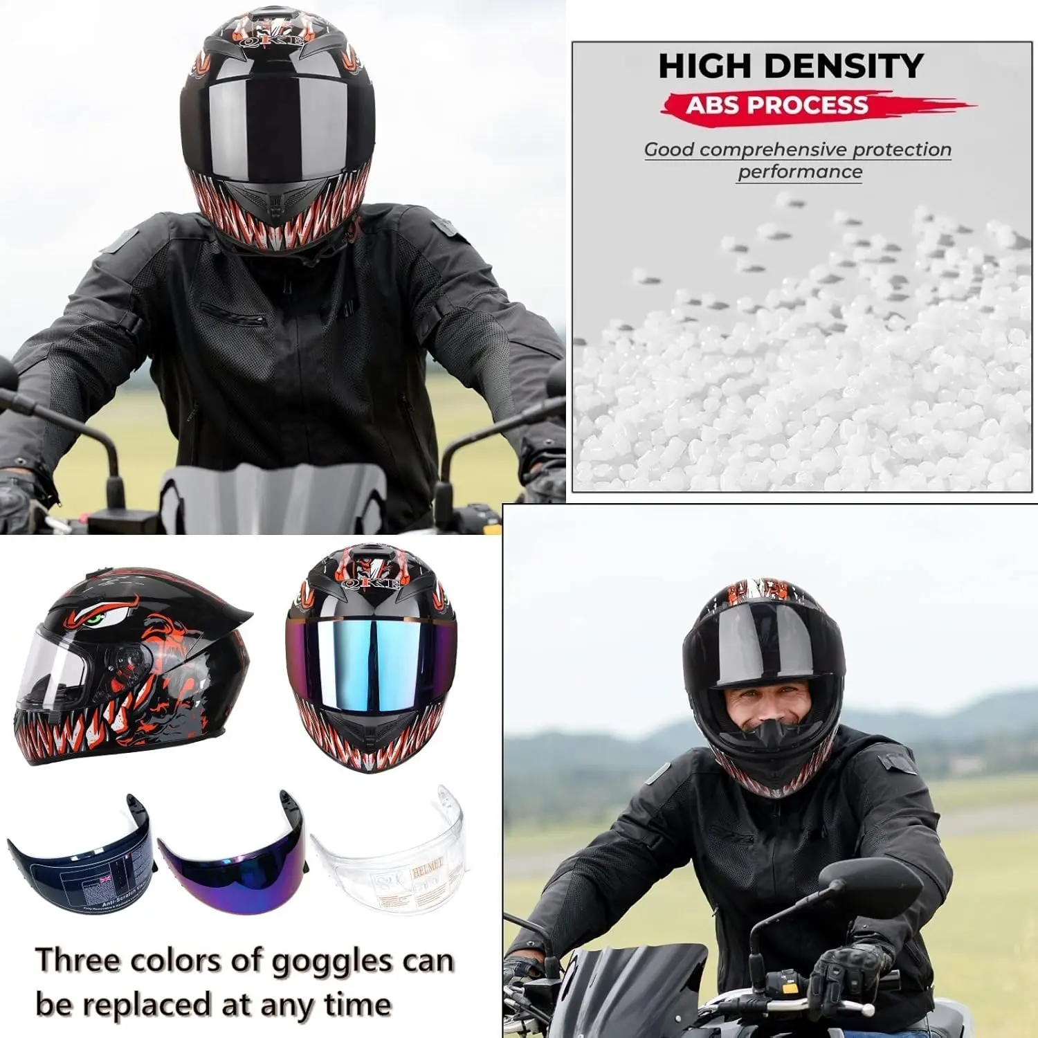 Casque de moto intégral, casques de motocross de course, compatibles avec Pinlock, visières transparentes et teintées, modèle DOT, approuvé, vélo de rue