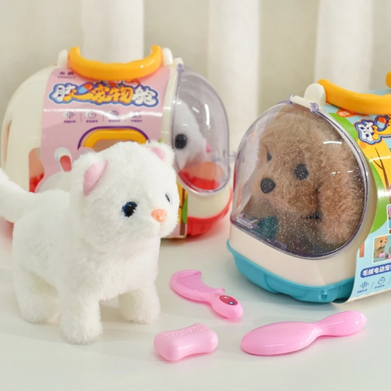 Jouet d'interaction en peluche F19F pour bébé, apprendre à ramper, Simulation chien électronique, jouet d'élevage d'animaux