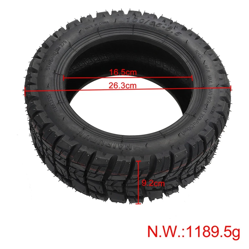 11 Inch 100/65-6.5 Electric Scooter Vacuum Wheel Tyre Tubless Tire For Dualtron DT Widen Off-Road Tire With Tyre Valve