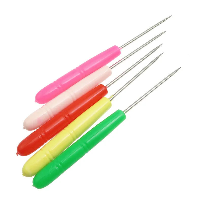 5/1PCS Steel Stitcher Sewing Awl Bags Hole Hook DIY Handmade Leather Craft Tool Plastic Handle Cone Needle Shoe Repair Needle