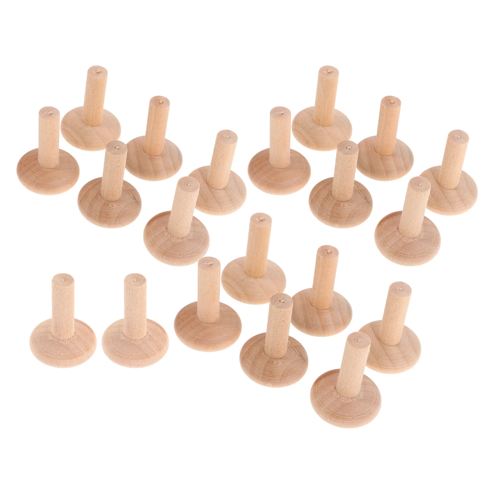 

20Pcs Solid Wood Mortise and Tenon Fittings Natural Hardwood Dowels for Crafting T Shaped Round Head Pins DIY Furniture Repair