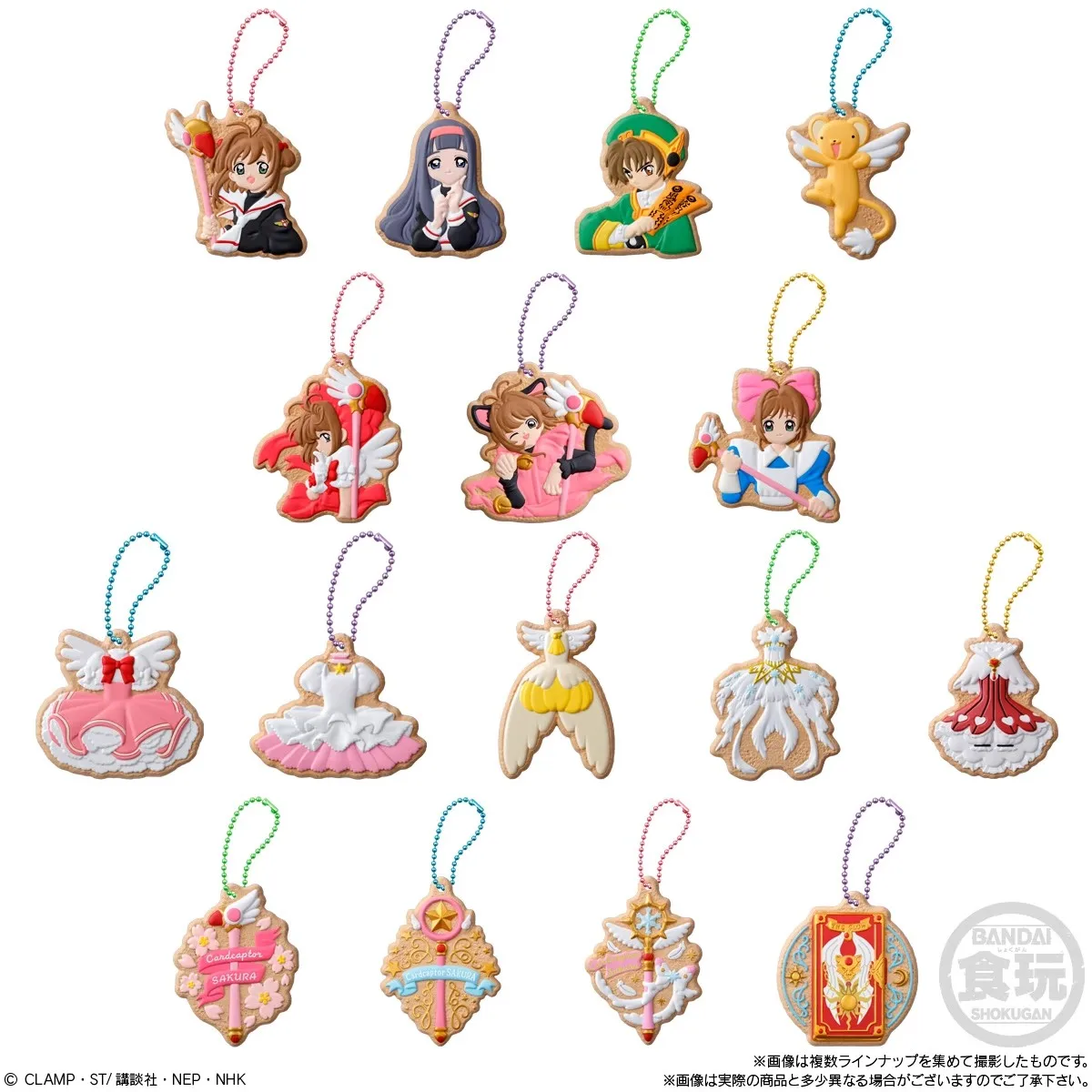 

Bandai Shokugan Original 14Pcs COOKIE CHARMCOT Cardcaptor Sakura Toys For Kids Gift Collectible Model Ornaments
