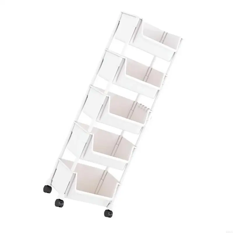 Q9QA Multi Purpose Narrow Storage Shelf Space Efficient Movable Shelving Unit Multi Layer Holder with Brakes for Dorms