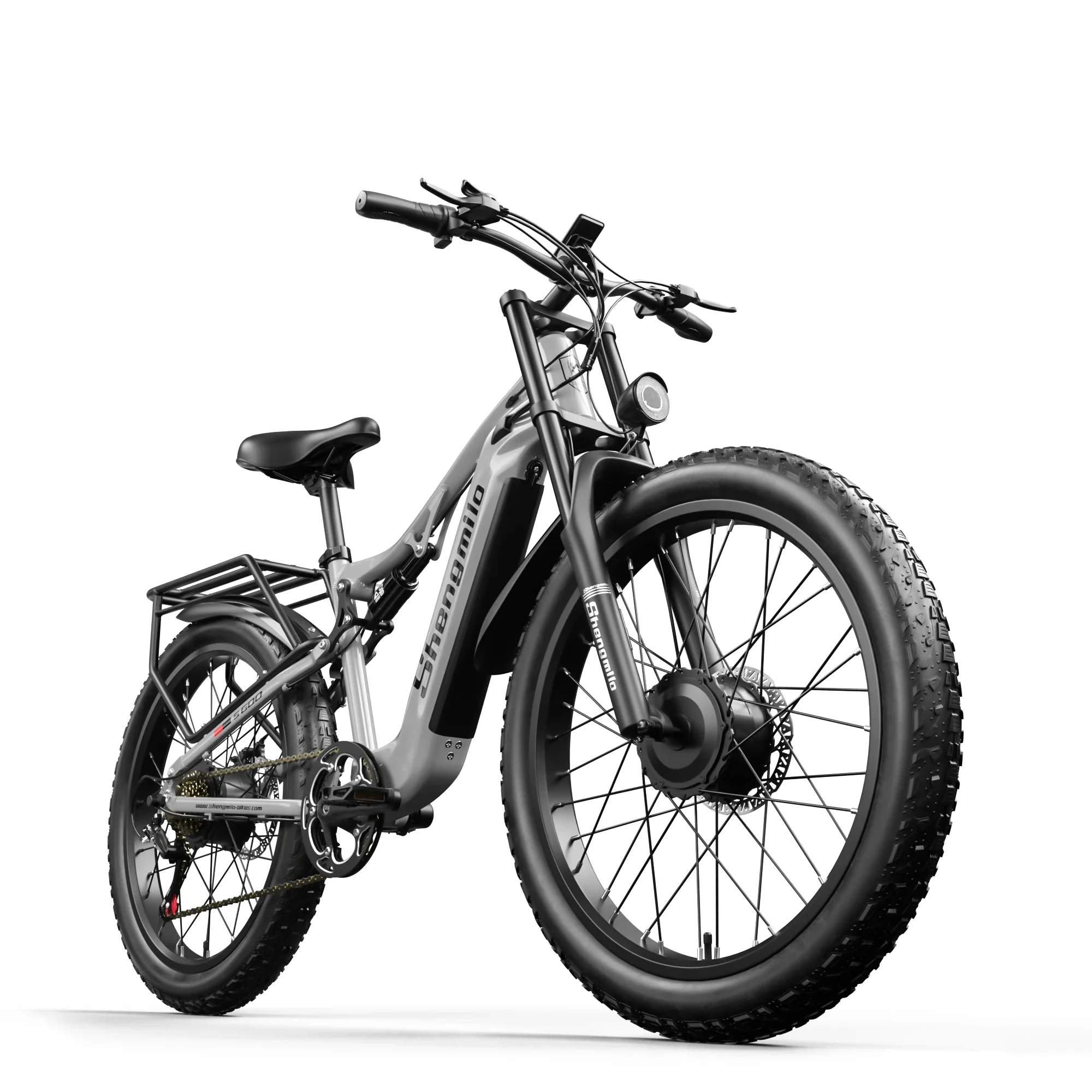 Shengmilo S600 الكبار 2000 واط دراجة كهربائية للرجال E-Mountain ebike مع محركين، بطارية 48V840WH، 26 "دراجة كهربائية بإطارات سميكة