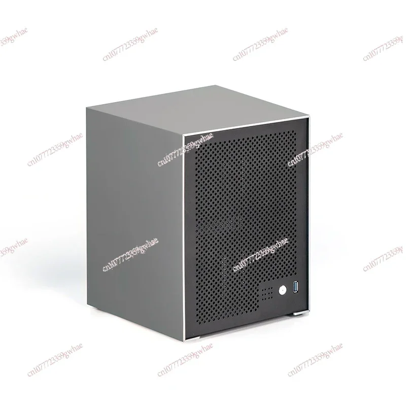 6-Disc NAS Chassis 3mm CNC Anodized Aluminum ITX Case with 1U PSU for Small Form Factor BuildGoods in stock