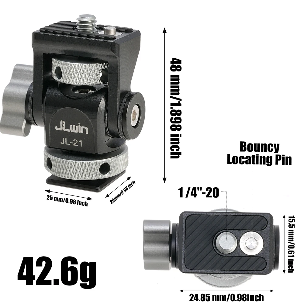 

FOTGA Head with Positioning Monitor Mount Adapter for Nikon Canon Sony 360 Adjustable Monitor Adapter Accessories Photo Studio