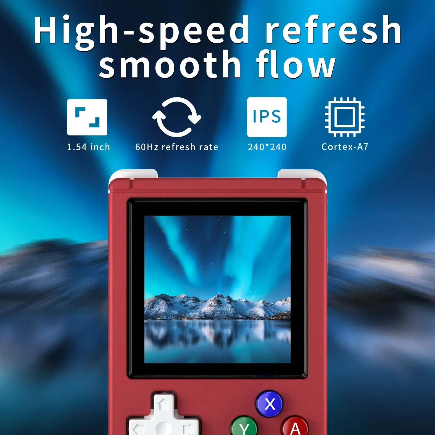 

-Retro Handheld Game Console Portable Mini Aluminum Alloy For1.54” IPS Screen 64G 5400 Games Hi-fi Speaker
