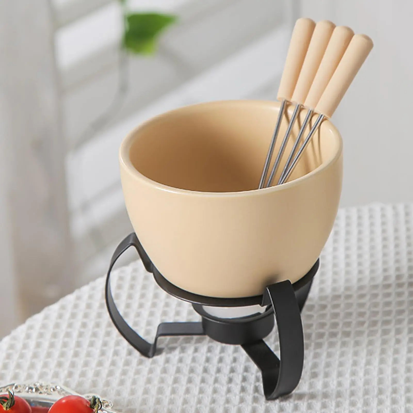 

450 мл мини-керамический набор кружек для фондю с вилками, горшок для плавления шоколада для сыра, масла, десерта, дома, кухни, вечеринки, кемпинга, подарок