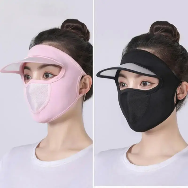 Ice Silk Mask Summer Sunhat Breathable Sun Protection Sunshade Visor Anti-proof Outdoor Riding Bicycle Cap Cotton Visor