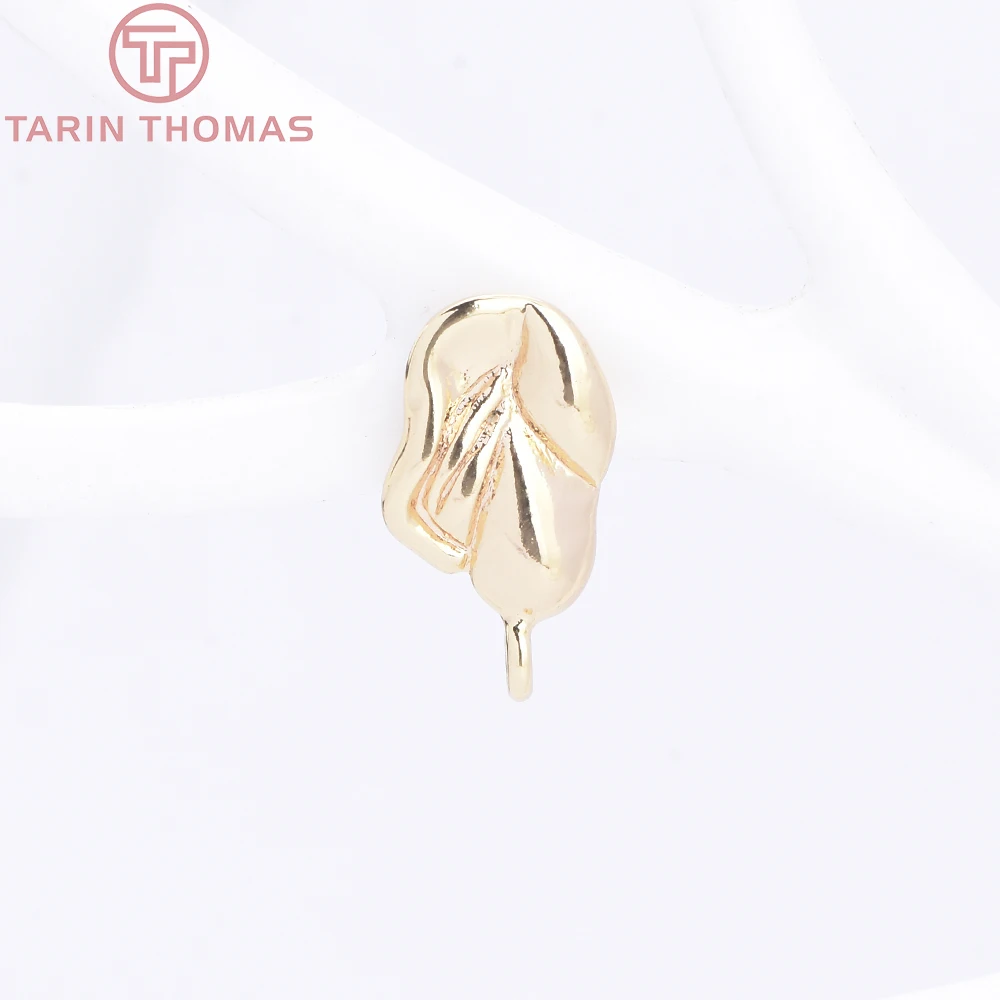 (10413) 6CPS 7.5x13 مللي متر 24K الذهب اللون النحاس غير النظامية ورقة شكل وأقراط عالية الجودة DIY بها بنفسك صنع المجوهرات النتائج #2